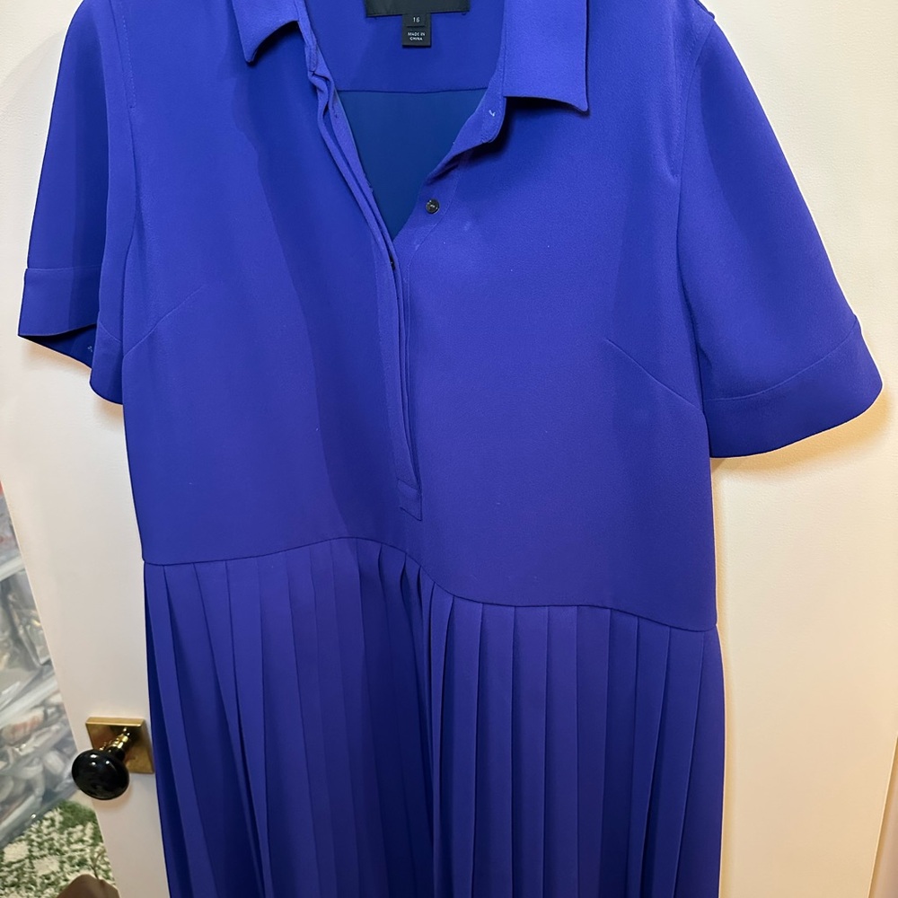 J.Crew Collared Preppy Dress - Purple/Blue, Size 16